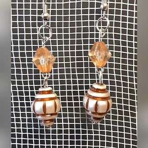 Handmade Boho Beaded Dangle Earrings Pierced Casual Festival